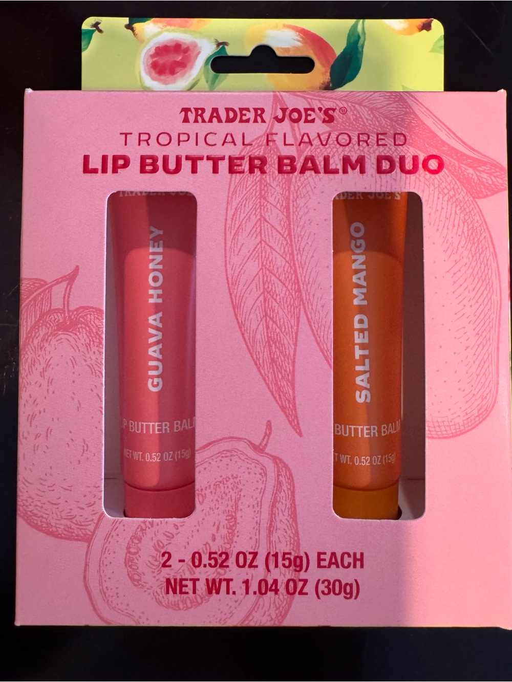 Tropical Lip Butter Balm Duo - Guava Honey & Salted Mango (Pink, Orange)